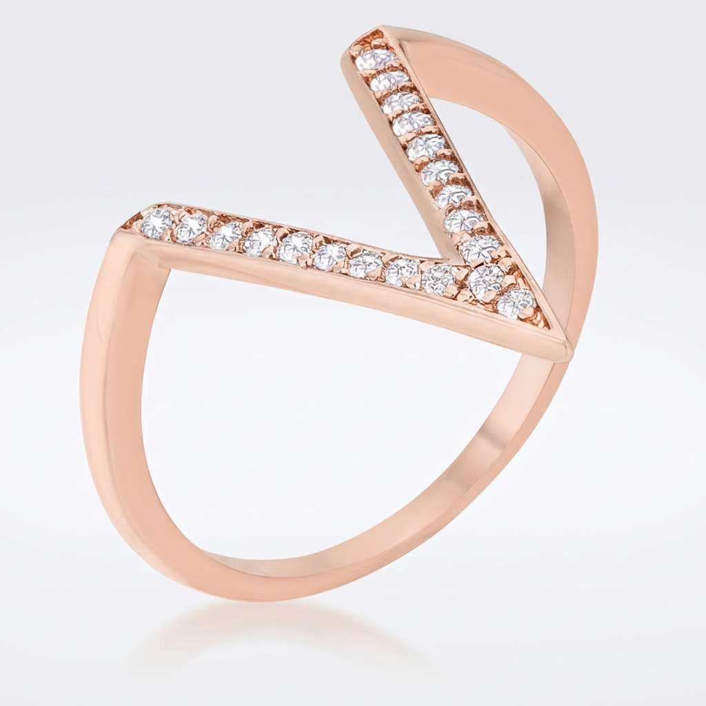 Avera Michelle 0.2ct Cubic Zirconia Delicate V-Shape Ring