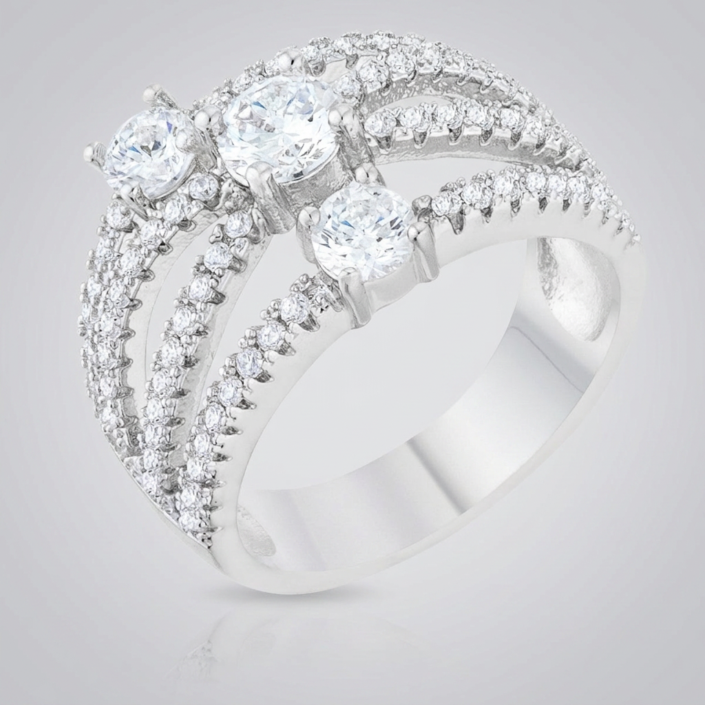 Avera Beatrice 1.8ct Cubic Zirconia Statement Ring in Silver