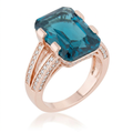 Avera Rema 8.6ct Emerald Classic Cocktail Ring in Turquoise Aqua