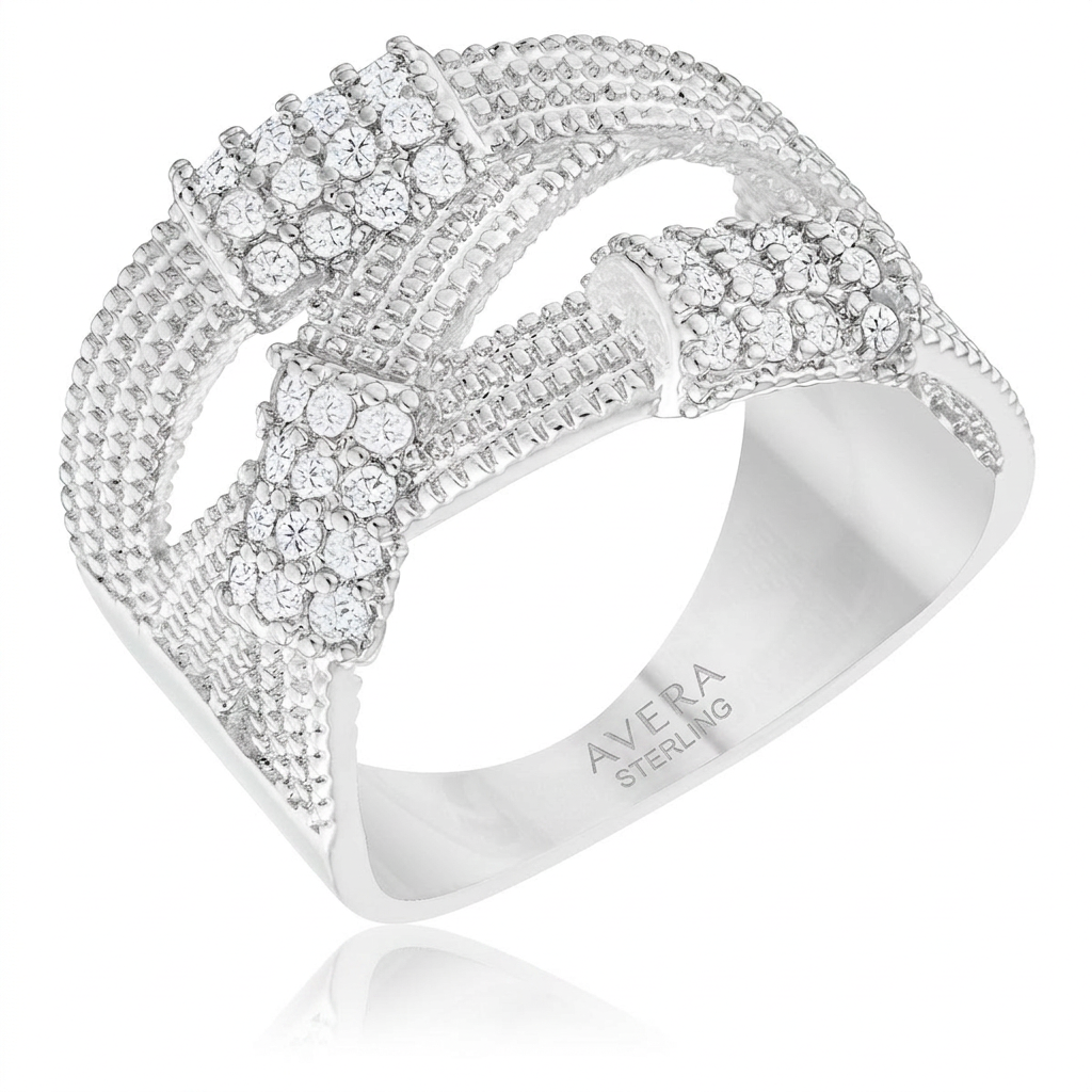 Avera Peyton 0.36ct Cubic Zirconia Wide Cable Statement Ring