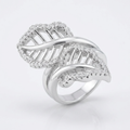 Avera Lina 0.4ct Cubic Zirconia Leaf Wrap Ring in Silver