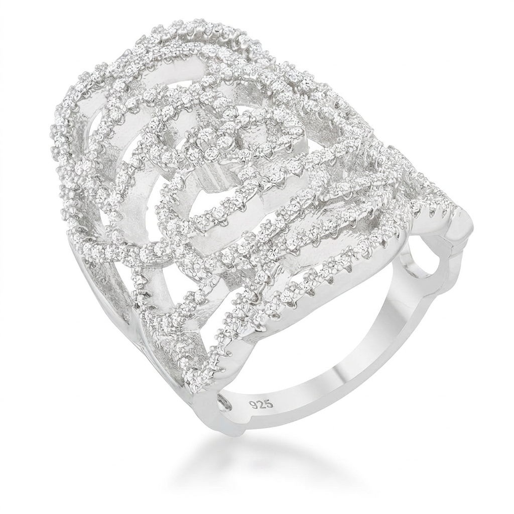 Avera Rosa 1.25ct Cubic Zirconia Filigree Cocktail Ring