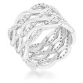 Avera Contemporary 0.88ct Cubic Zirconia Twist Wide Cocktail Ring