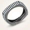 Avera Jana 1.29ct Cubic Zirconia Hematite Square Band Ring