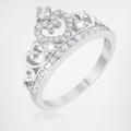 Avera Aurora 0.34ct Heart Crown Sterling Silver Ring