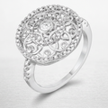 Avera Interlocking Circles Ring with Cubic Zirconia in Silver