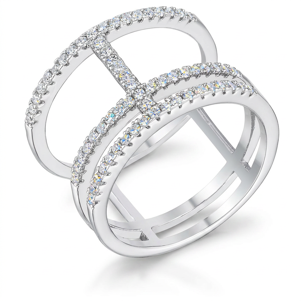 Avera 0.5Ct Parallel Ring with Brilliant Cubic Zirconia