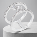 Avera .86Ct Plated Floating Bubbles Cz Ring