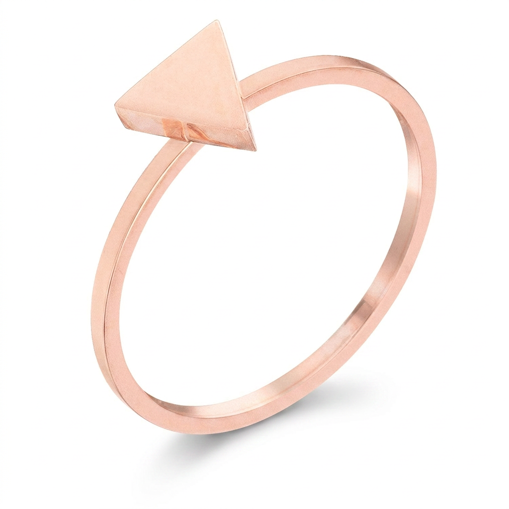 Avera Stainless Steel Triangle Stackable Ring In Pink