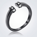Avera Hematite Petite Cz Open Cuff Ring
