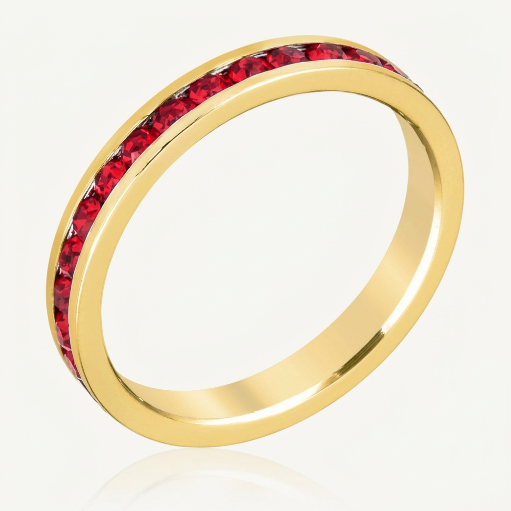 Avera Stylish Stackables Ruby Red Gold Ring