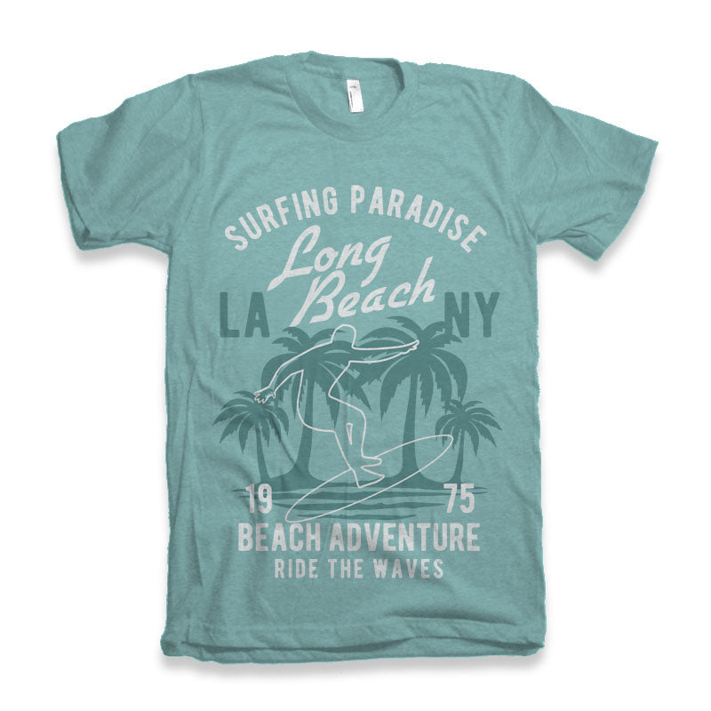 Long Beach Men's Bamboo Viscose/Organic Cotton Short Sleeve Graphic T-Shirt