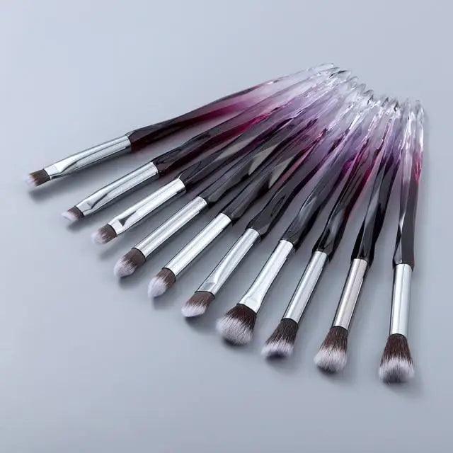 Luxury Cosmic Color New Luxury Crystal Makeup Brushes Powder Foundation Eyeshadow Eyebrow Cosmetics for Face Fan Make Up Brush Set