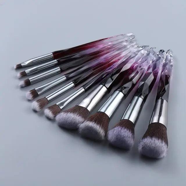 Luxury Cosmic Color New Luxury Crystal Makeup Brushes Powder Foundation Eyeshadow Eyebrow Cosmetics for Face Fan Make Up Brush Set
