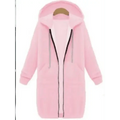 Luxury Women's Autumn Winter Thickening Hoodies Leisure Loose Hooded Jackets Pockets Plus Size Sweatshirt Sports Dresses Outwear Women's Hooded Flannel Jacket Casual Fleece Windbreaker Hoodie