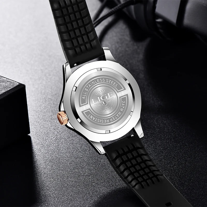 Black Multifunctional Sport Men Watches Luxury Quartz Watches Fashion Chronograph Stylish Elegant Comfortable Watch For Men