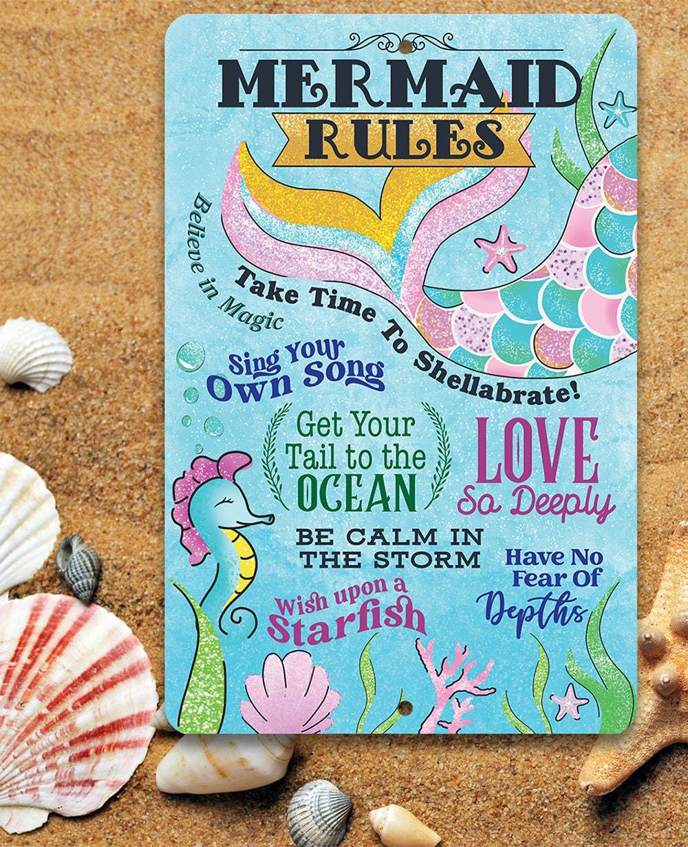 Mermaid Rules - Metal Sign