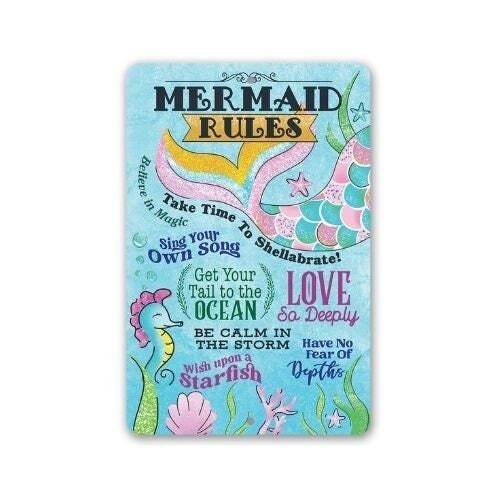 Mermaid Rules - Metal Sign