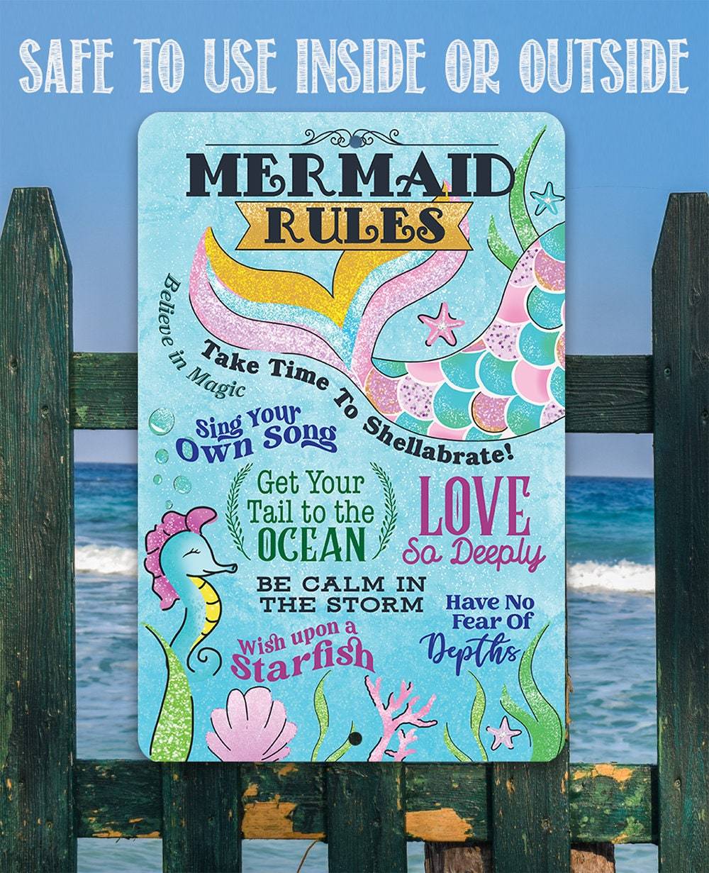 Mermaid Rules - Metal Sign