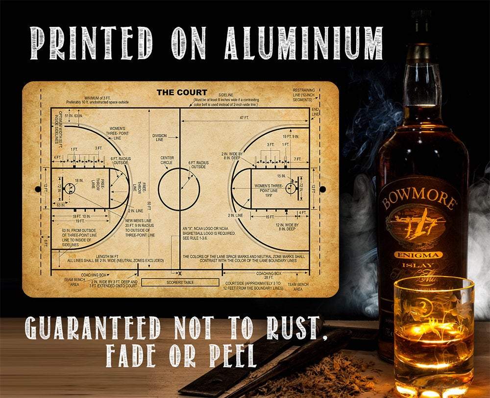 Basketball Court - Metal Sign