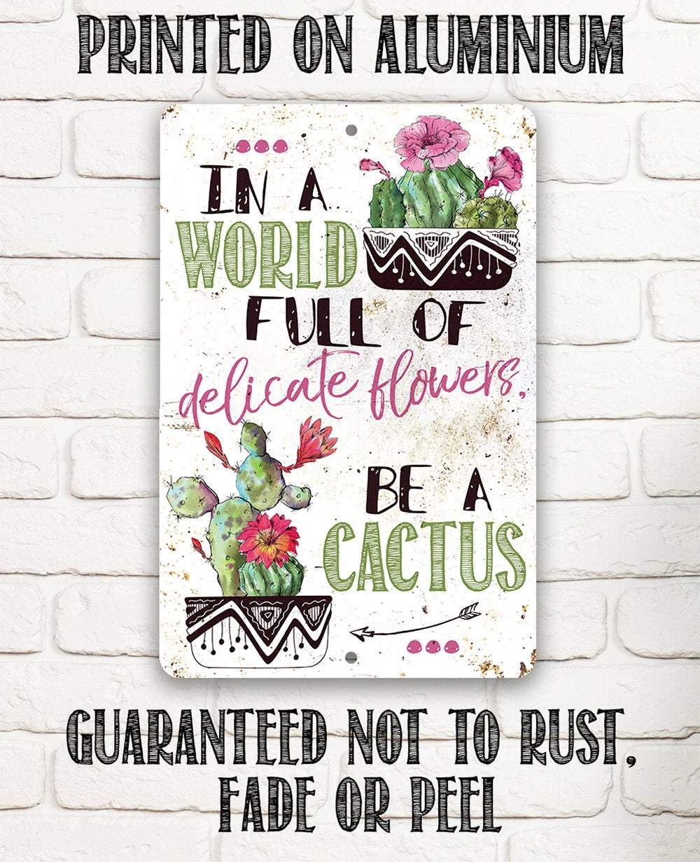 Be A Cactus - Metal Sign