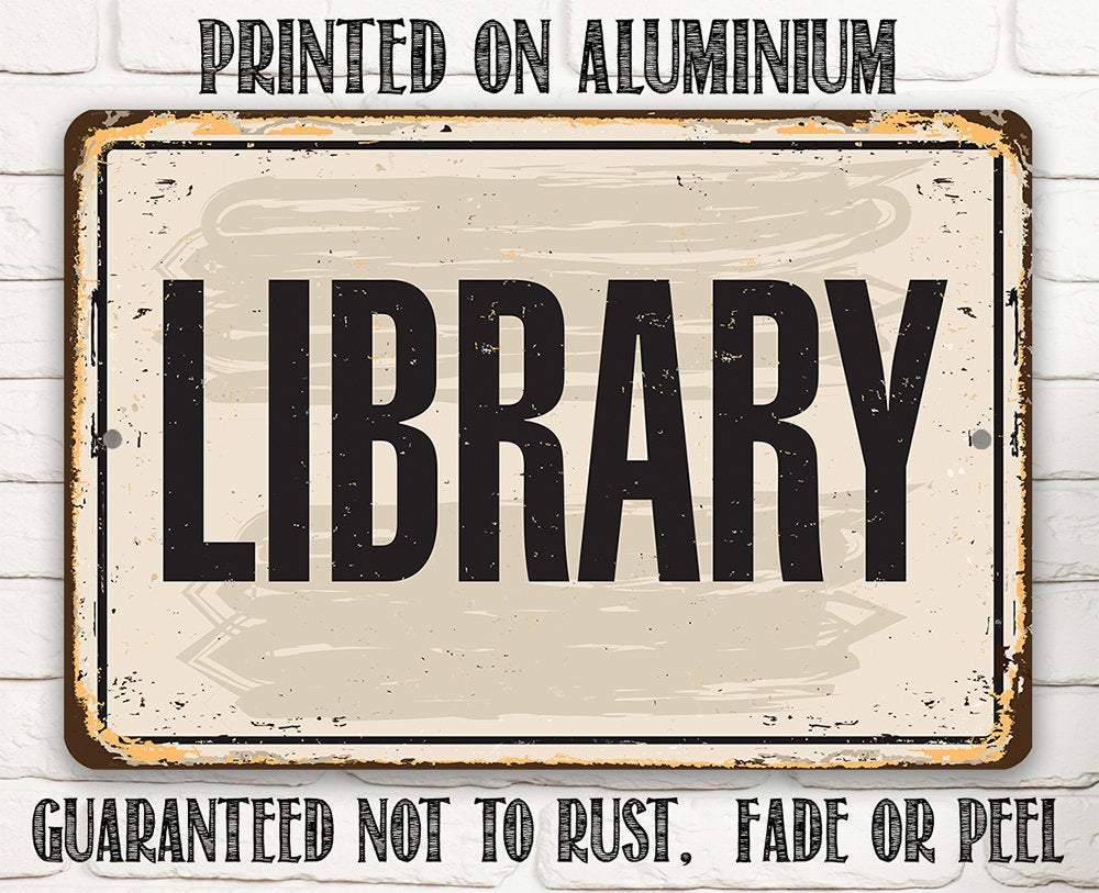 Library  - Metal Sign
