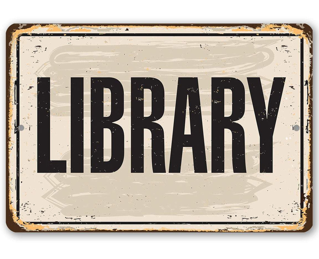 Library  - Metal Sign