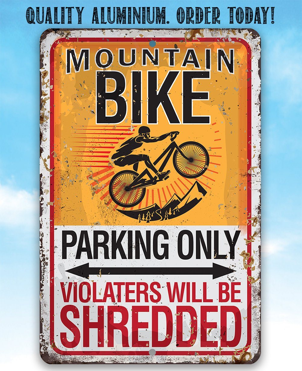 Mountain Bike Parking - Metal Sign