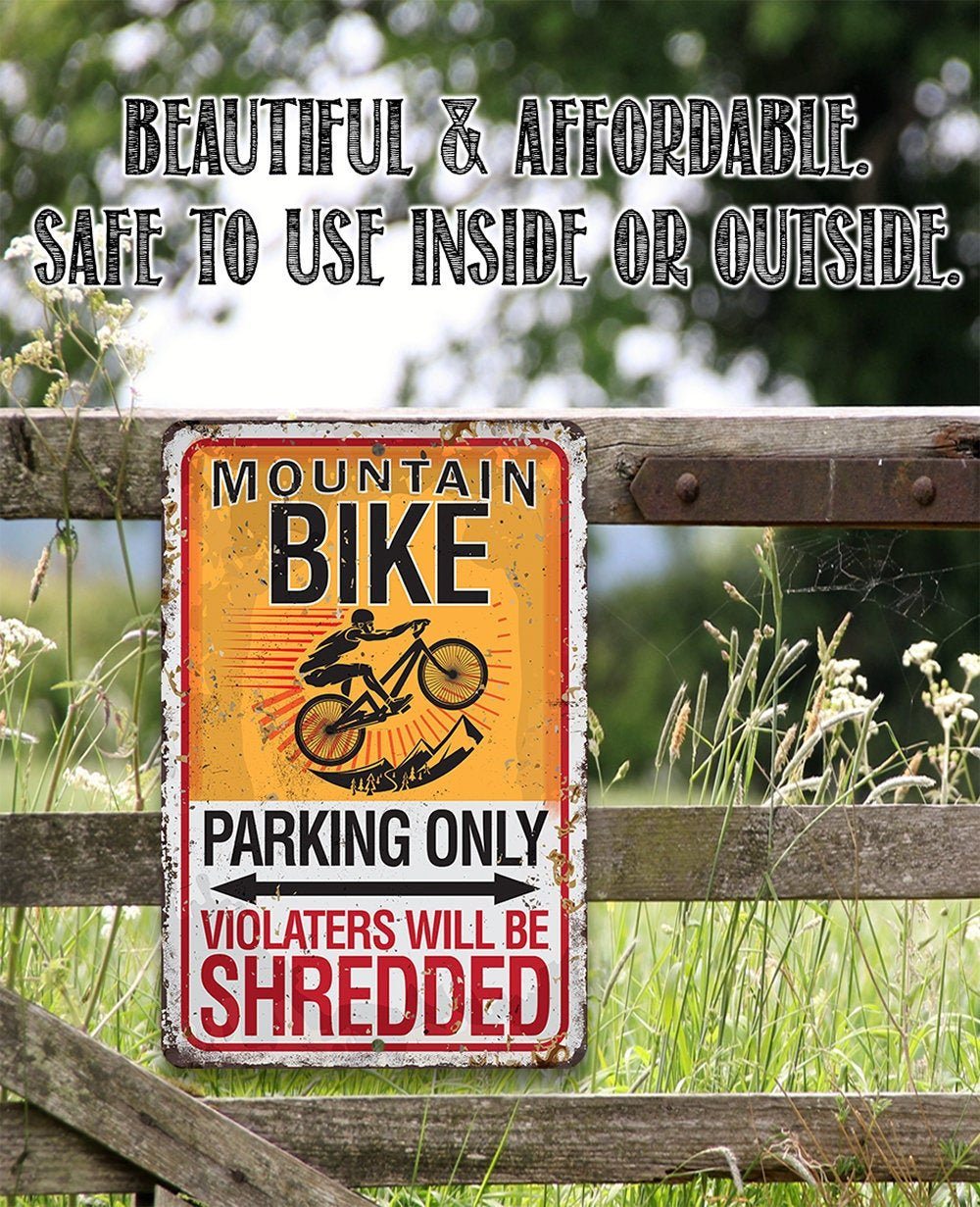 Mountain Bike Parking - Metal Sign