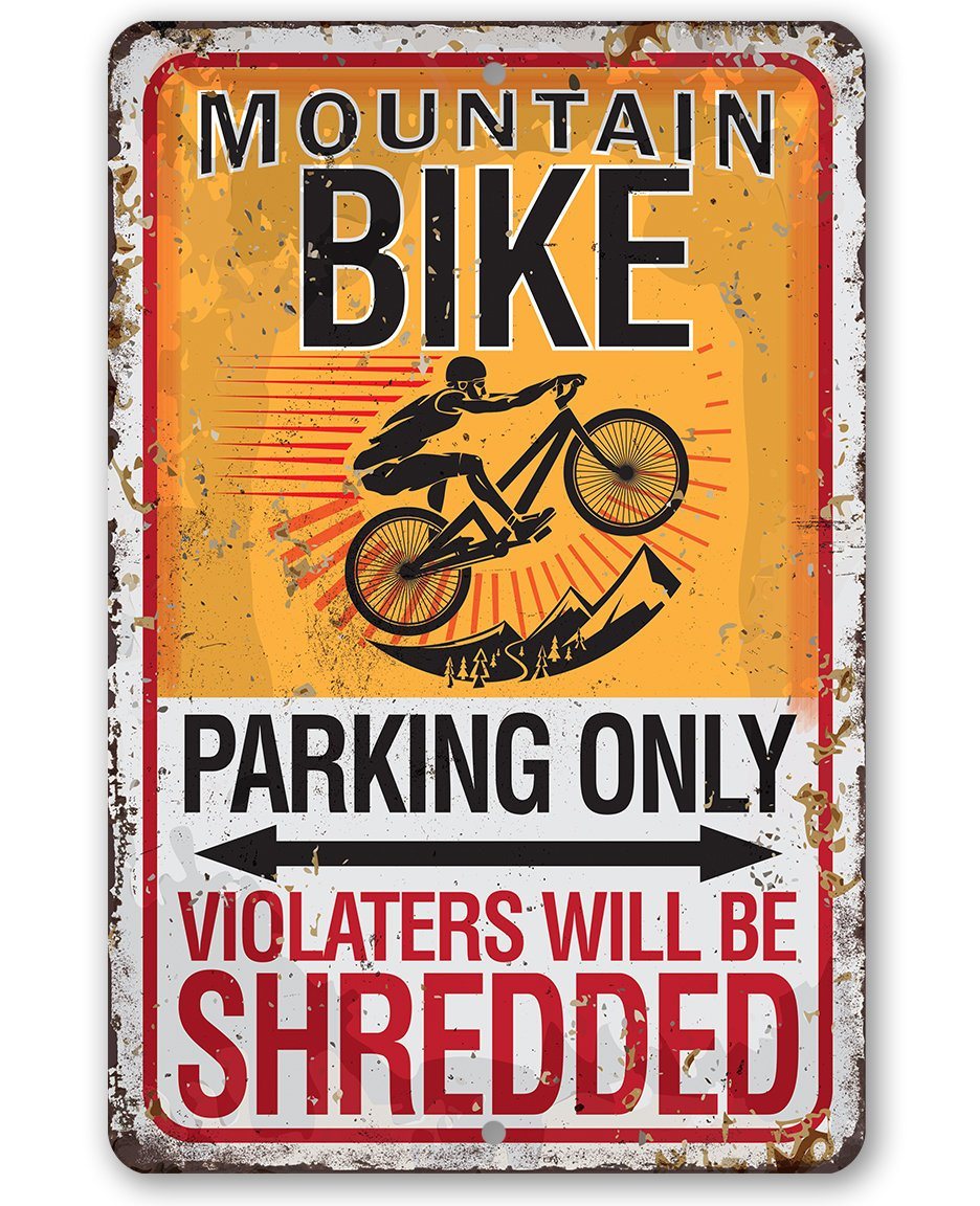 Mountain Bike Parking - Metal Sign