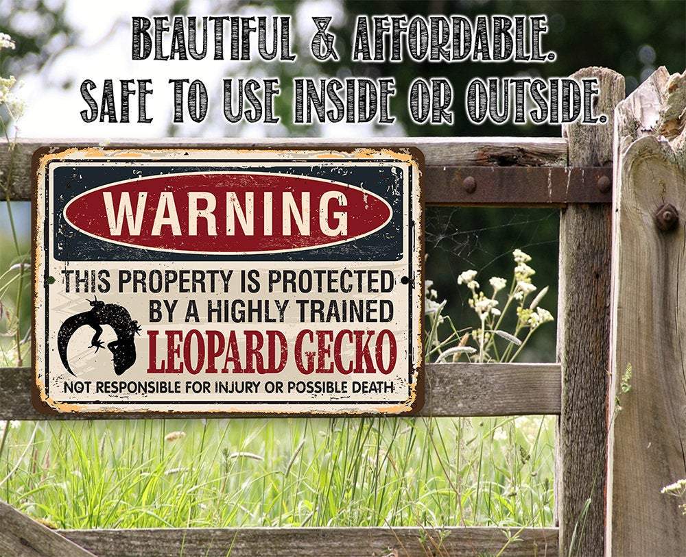 Property Protected By Leopard Gecko - Metal Sign