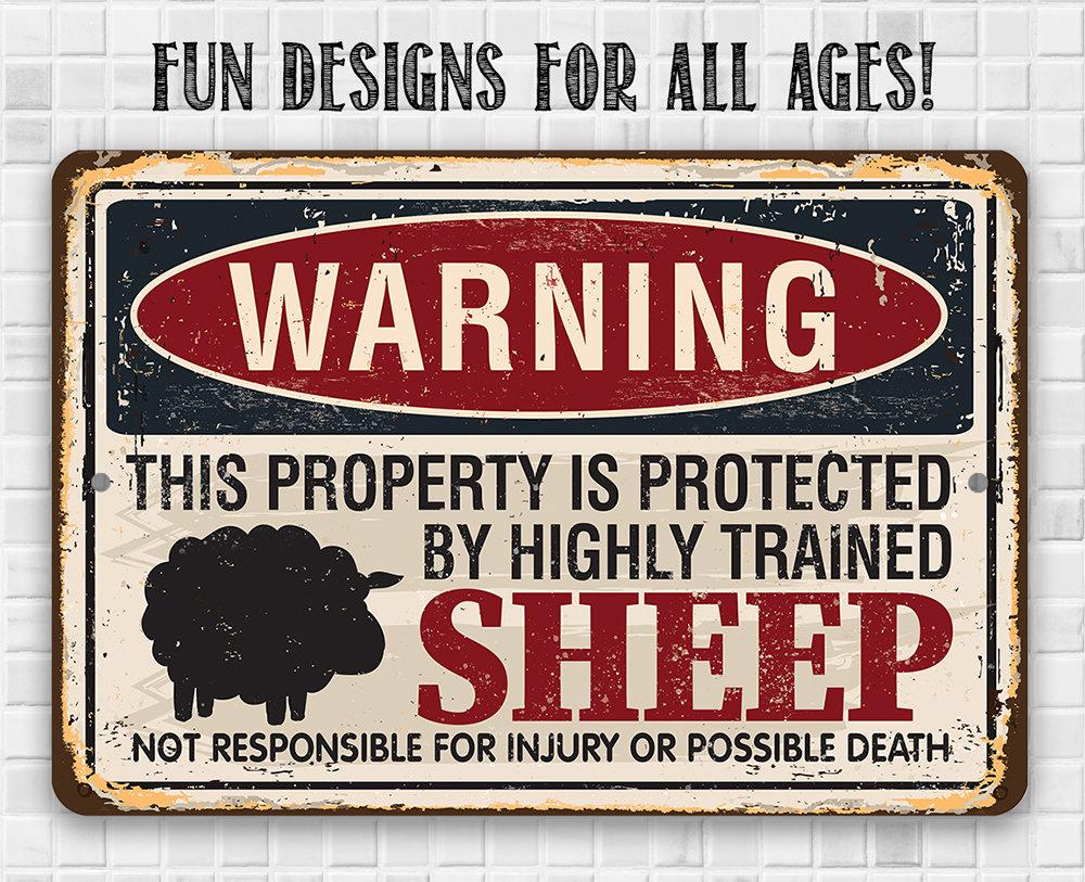 Property Protected By Sheep - Metal Sign