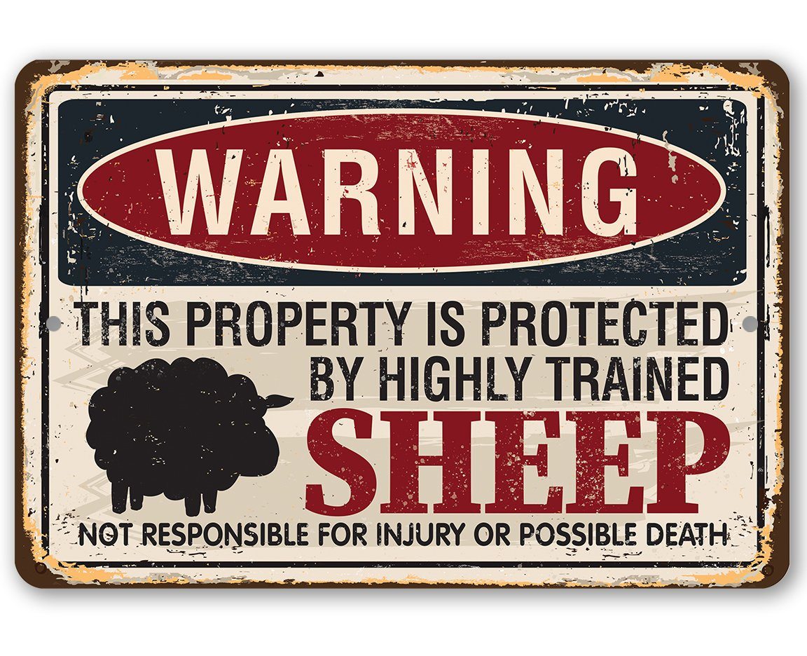 Property Protected By Sheep - Metal Sign
