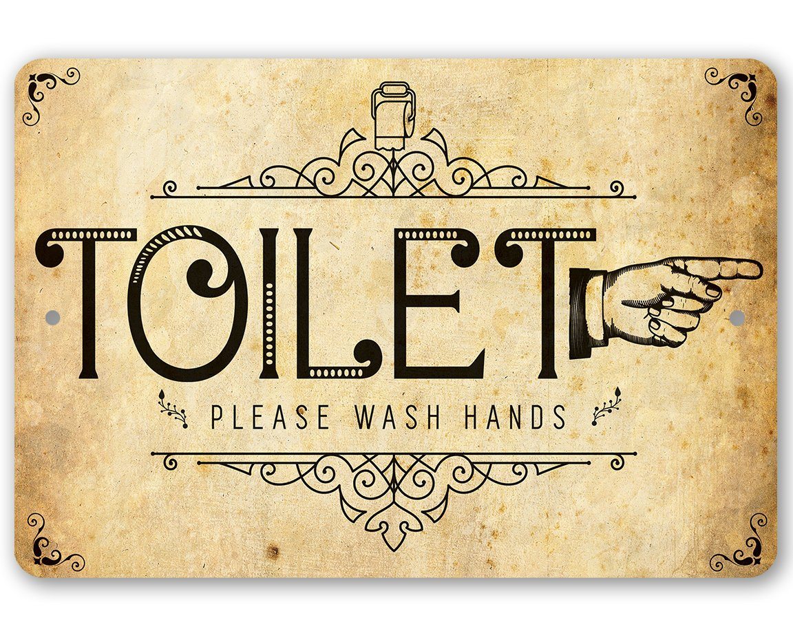 Toilet Directional (Right) Sign - Metal Sign