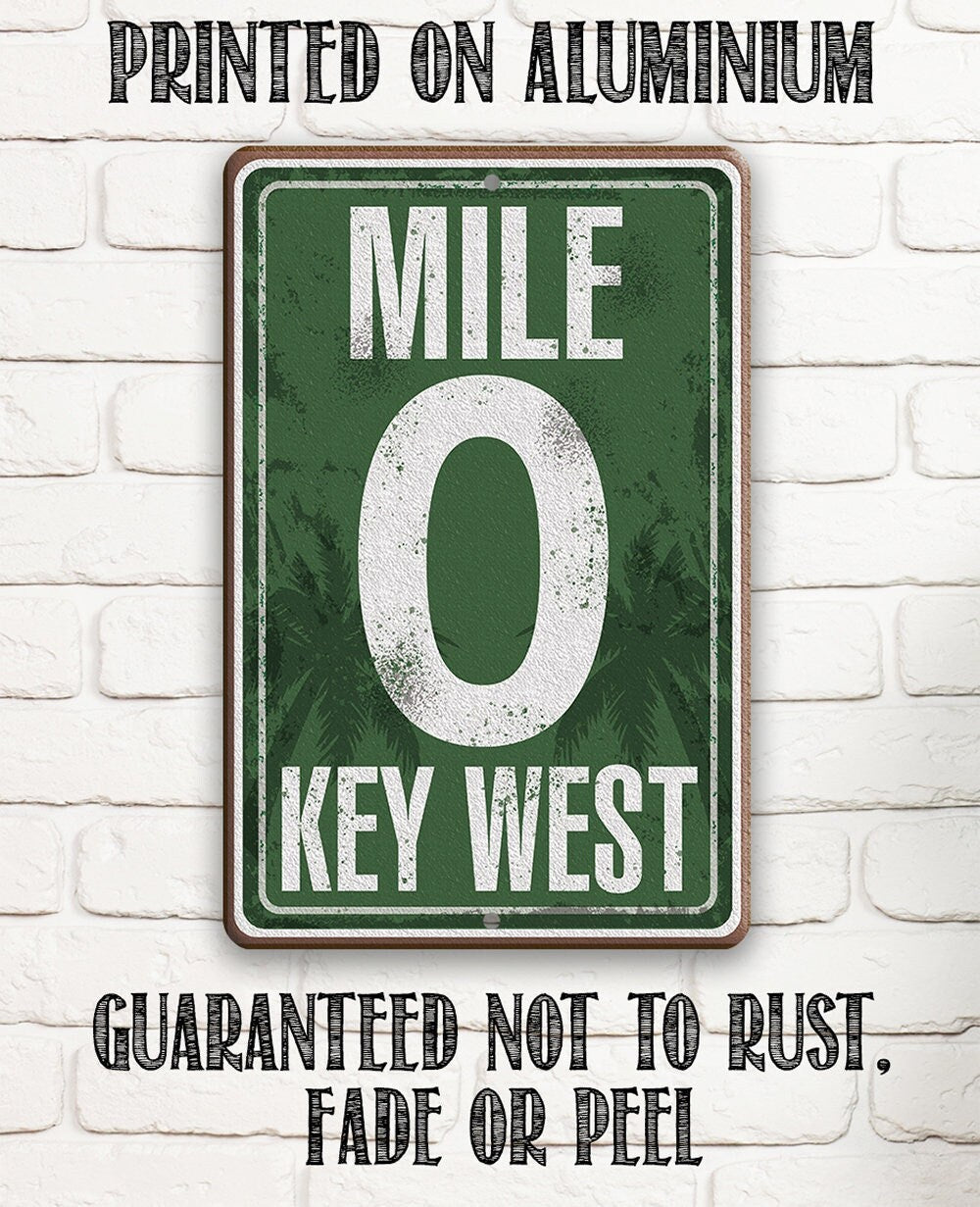 Mile Zero Miami - Metal Sign