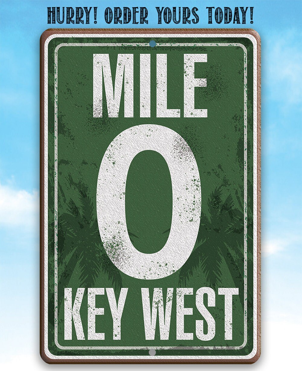Mile Zero Miami - Metal Sign
