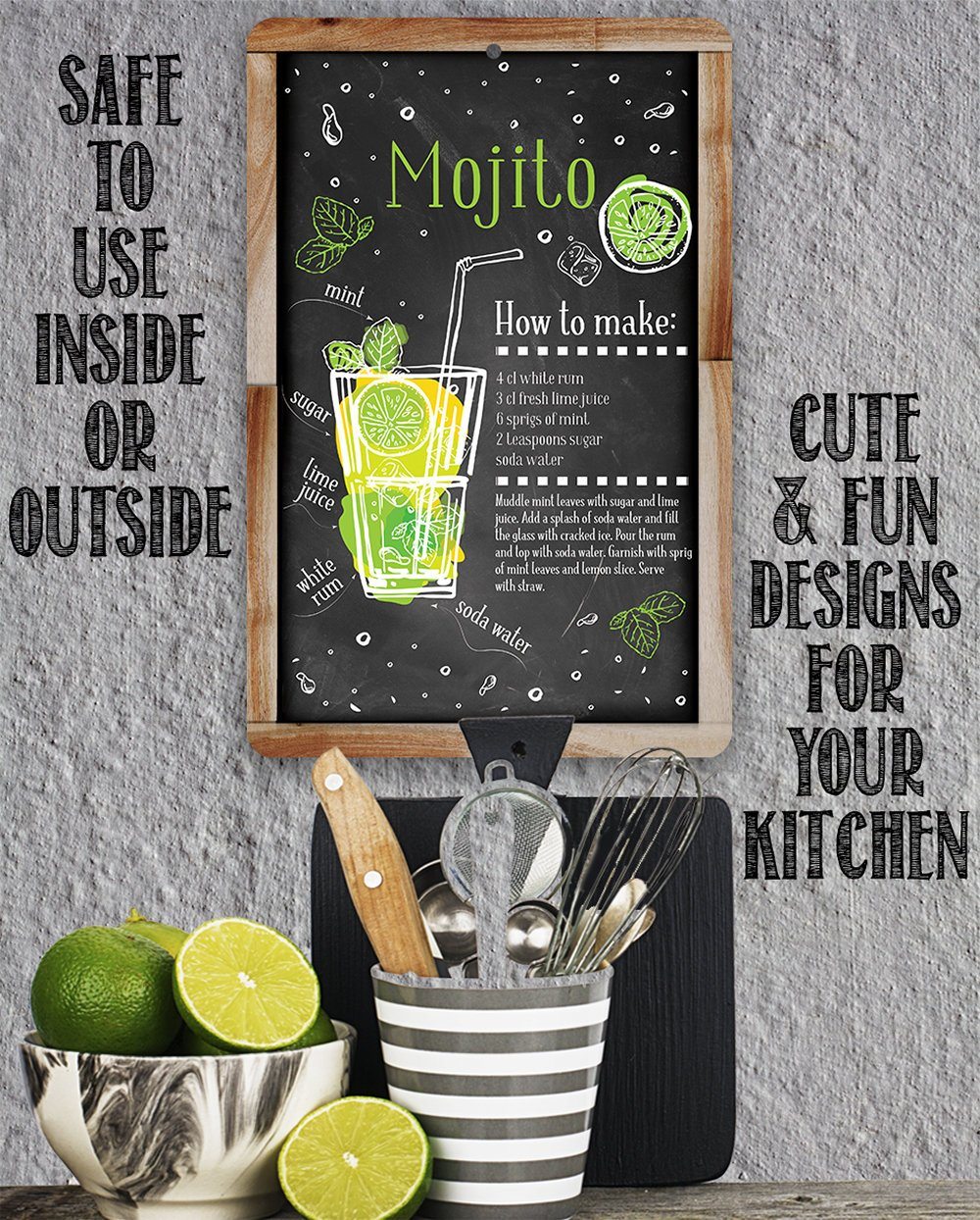 Mojito Bar Recipe - Metal Sign