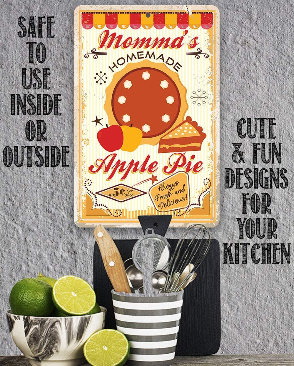Momma's Apple Pie - Metal Sign