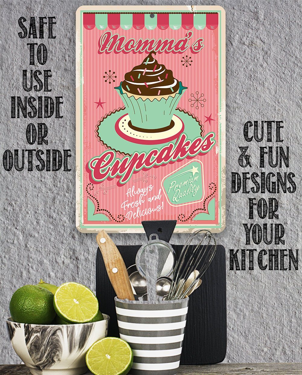 Momma's Cupcakes - Metal Sign