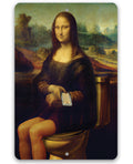 Mona Lisa on the Toilette Painting - Metal Sign
