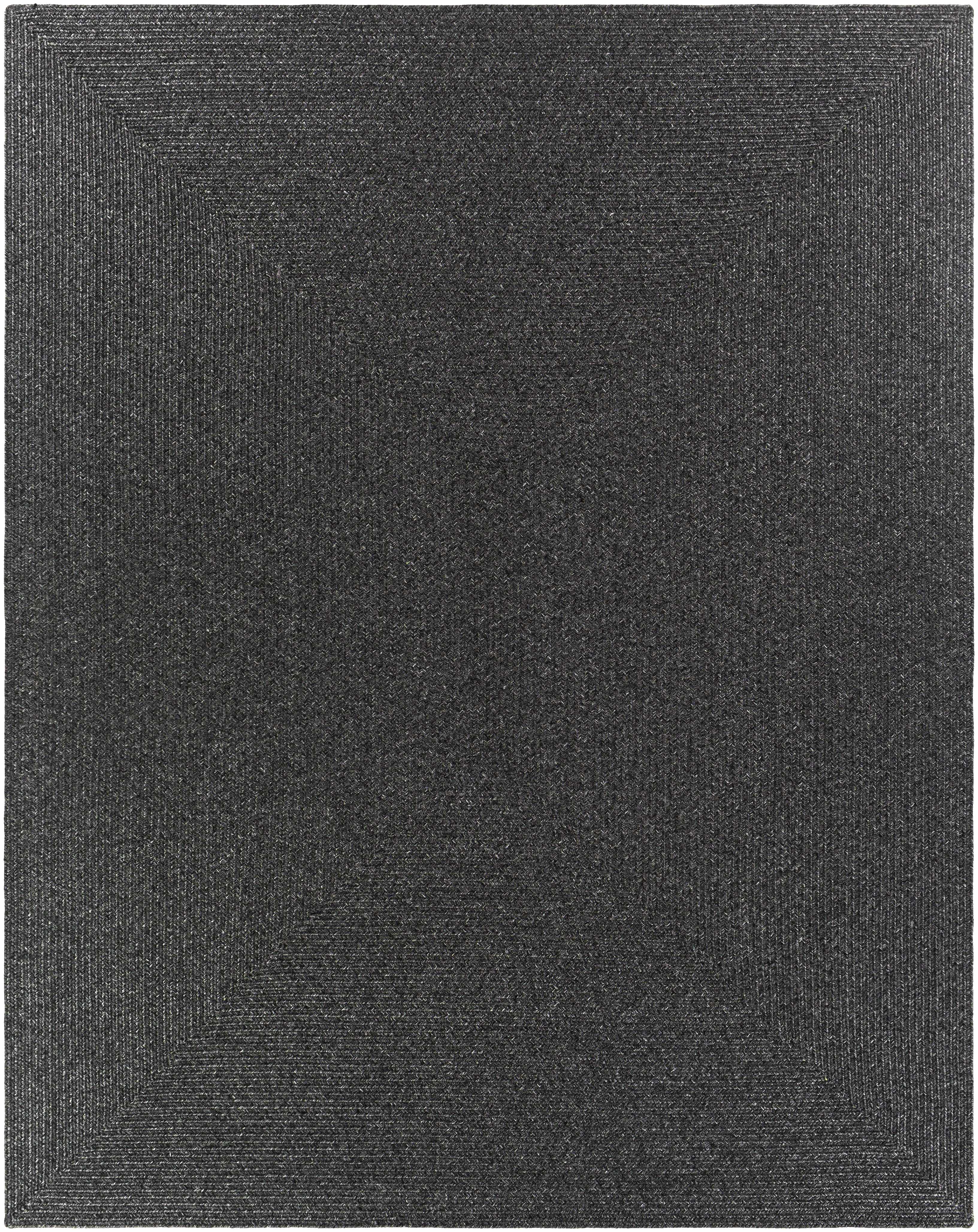 Black Braided Faux Jute Outdoor Rug