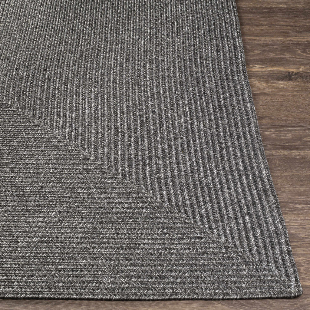 Black Braided Faux Jute Outdoor Rug