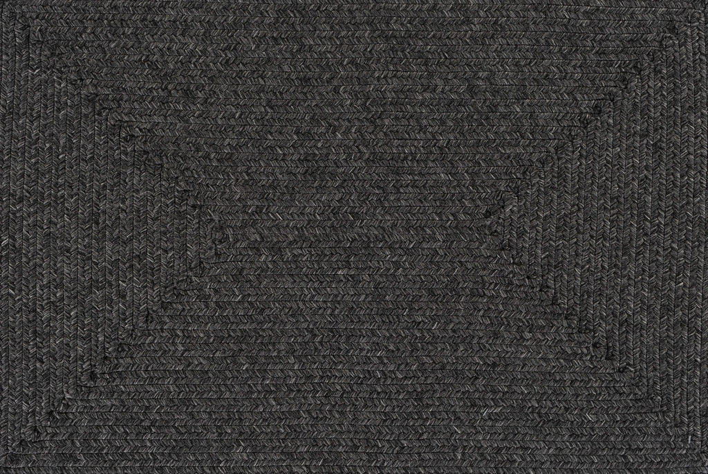 Black Braided Faux Jute Outdoor Rug