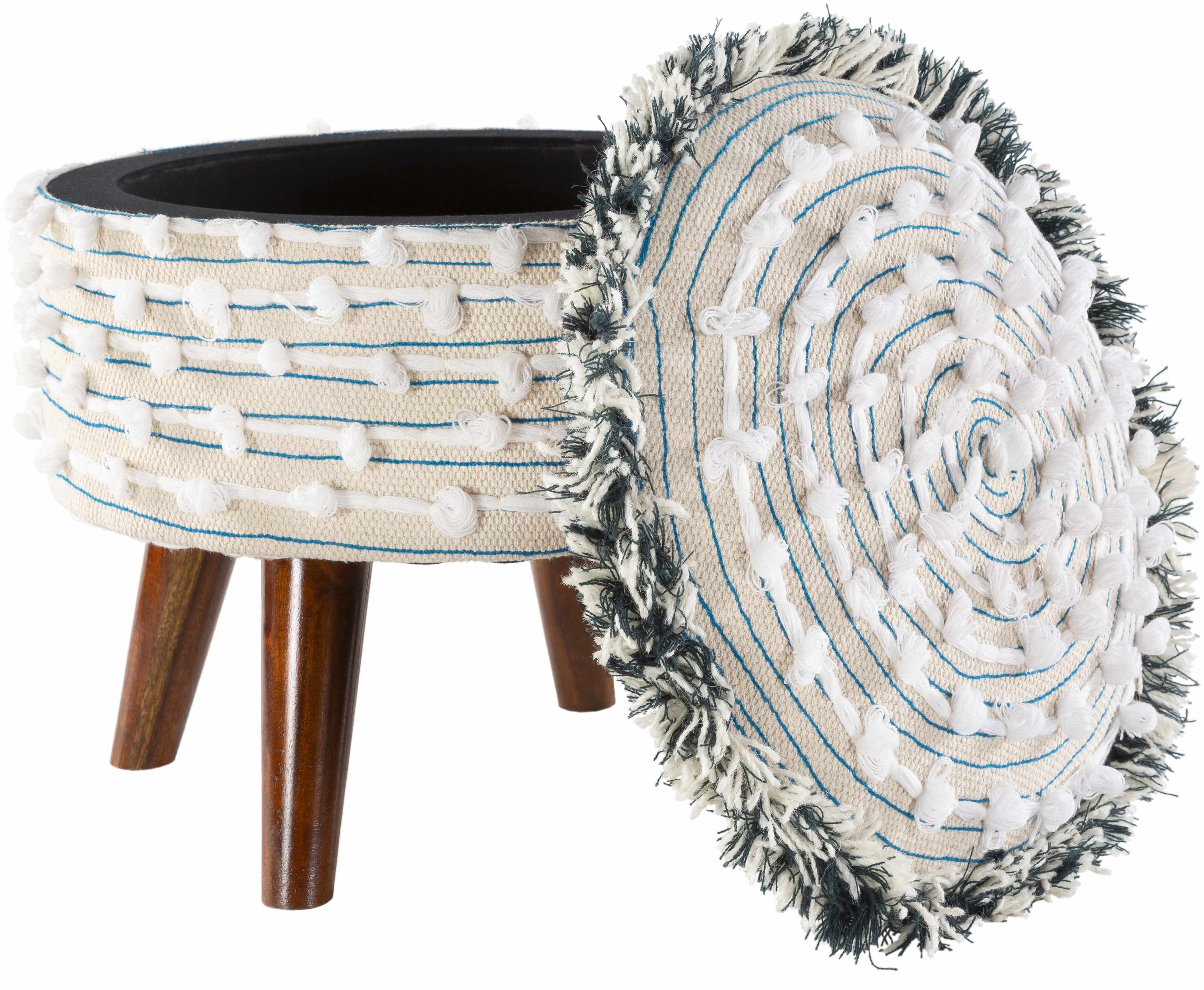 Matagami Beige Hand Woven Stool - Clearance