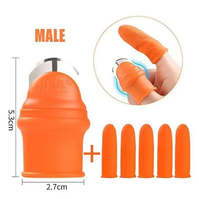 Multi-Functional 1 Set Silicone Finger Protector With Blade For Fruits Vegetable Thumb Knife Finger Guard Kitchen Accessories