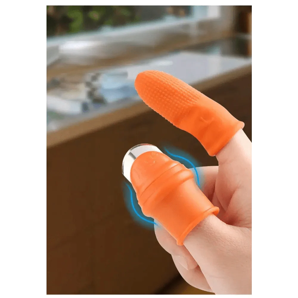 Multi-Functional 1 Set Silicone Finger Protector With Blade For Fruits Vegetable Thumb Knife Finger Guard Kitchen Accessories