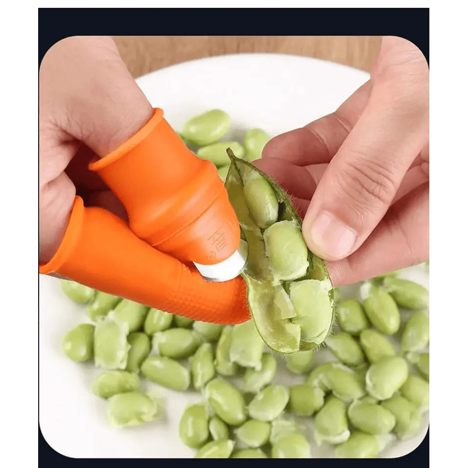 Multi-Functional 1 Set Silicone Finger Protector With Blade For Fruits Vegetable Thumb Knife Finger Guard Kitchen Accessories