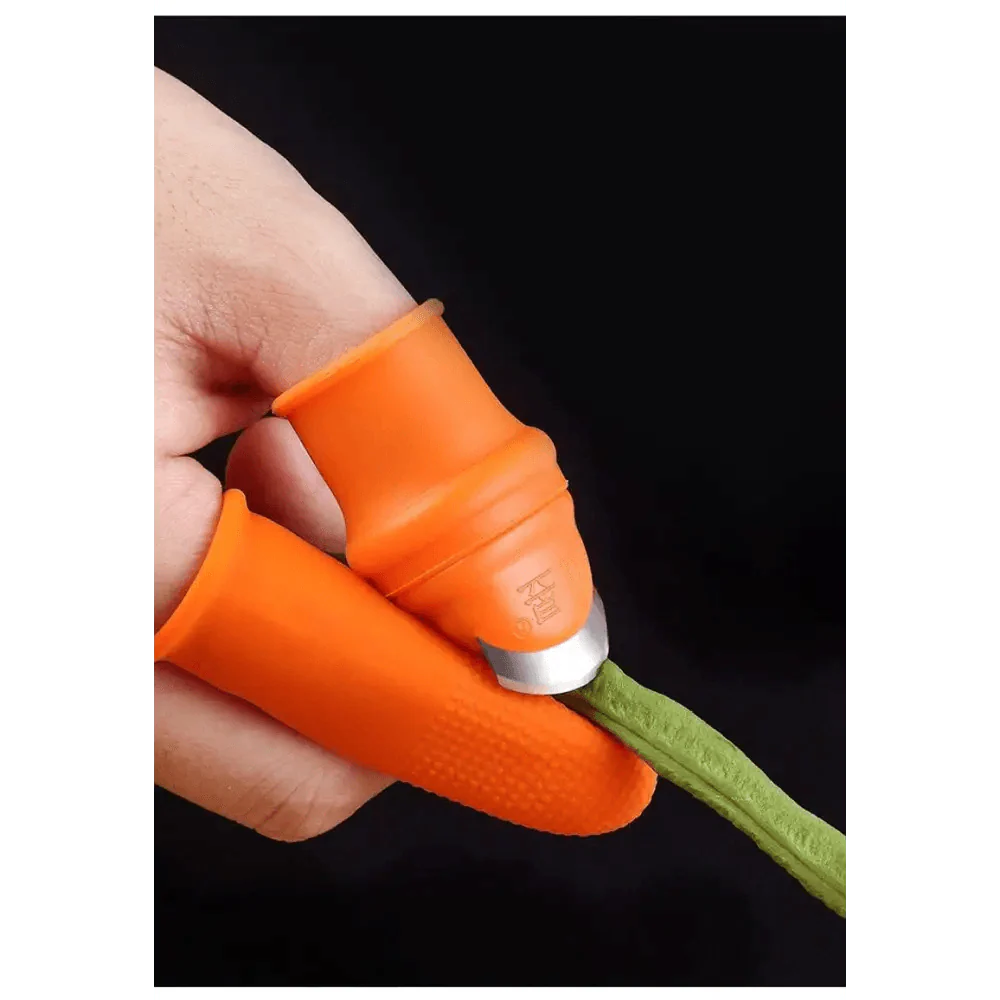 Multi-Functional 1 Set Silicone Finger Protector With Blade For Fruits Vegetable Thumb Knife Finger Guard Kitchen Accessories