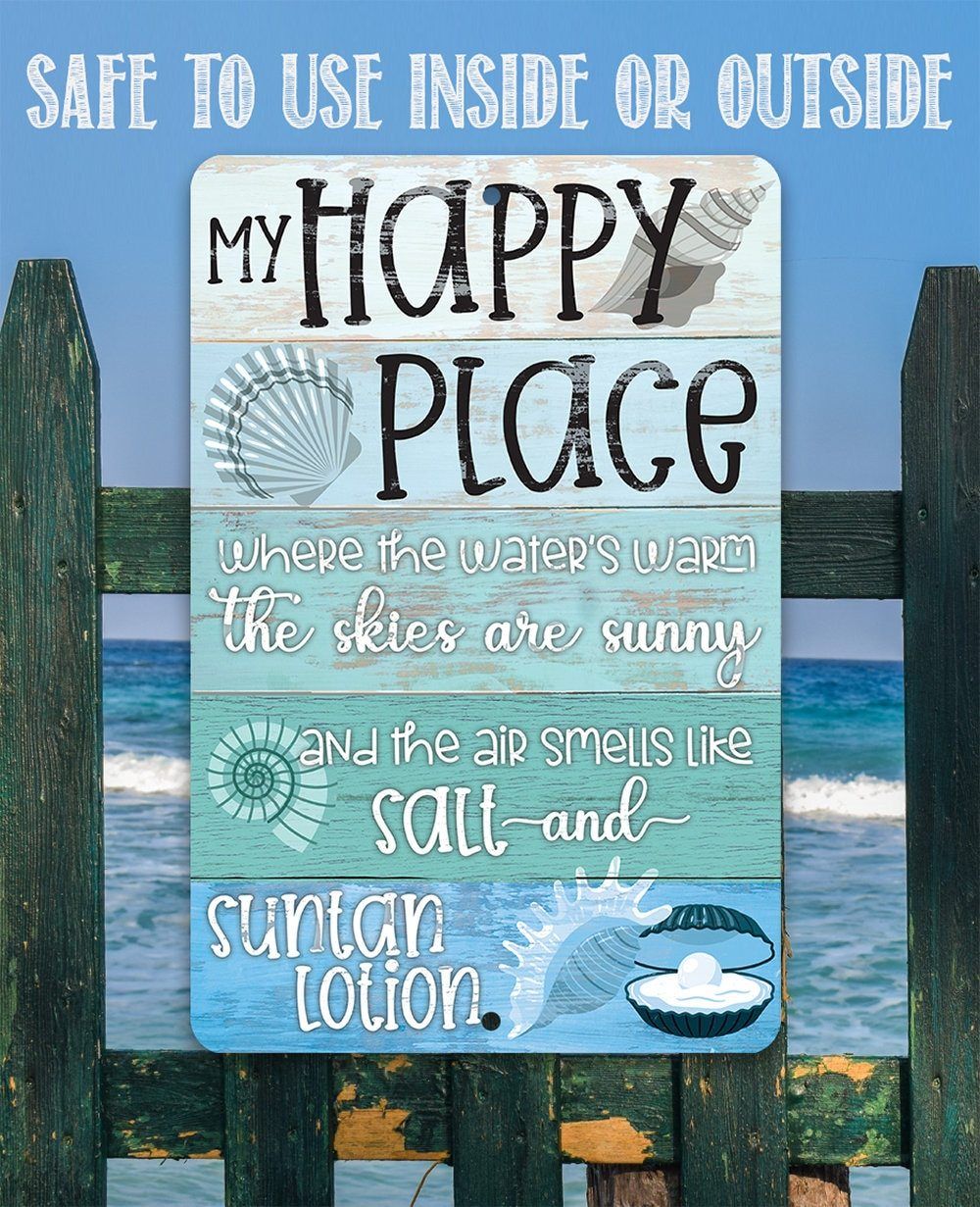 My Happy Place Beach - Metal Sign