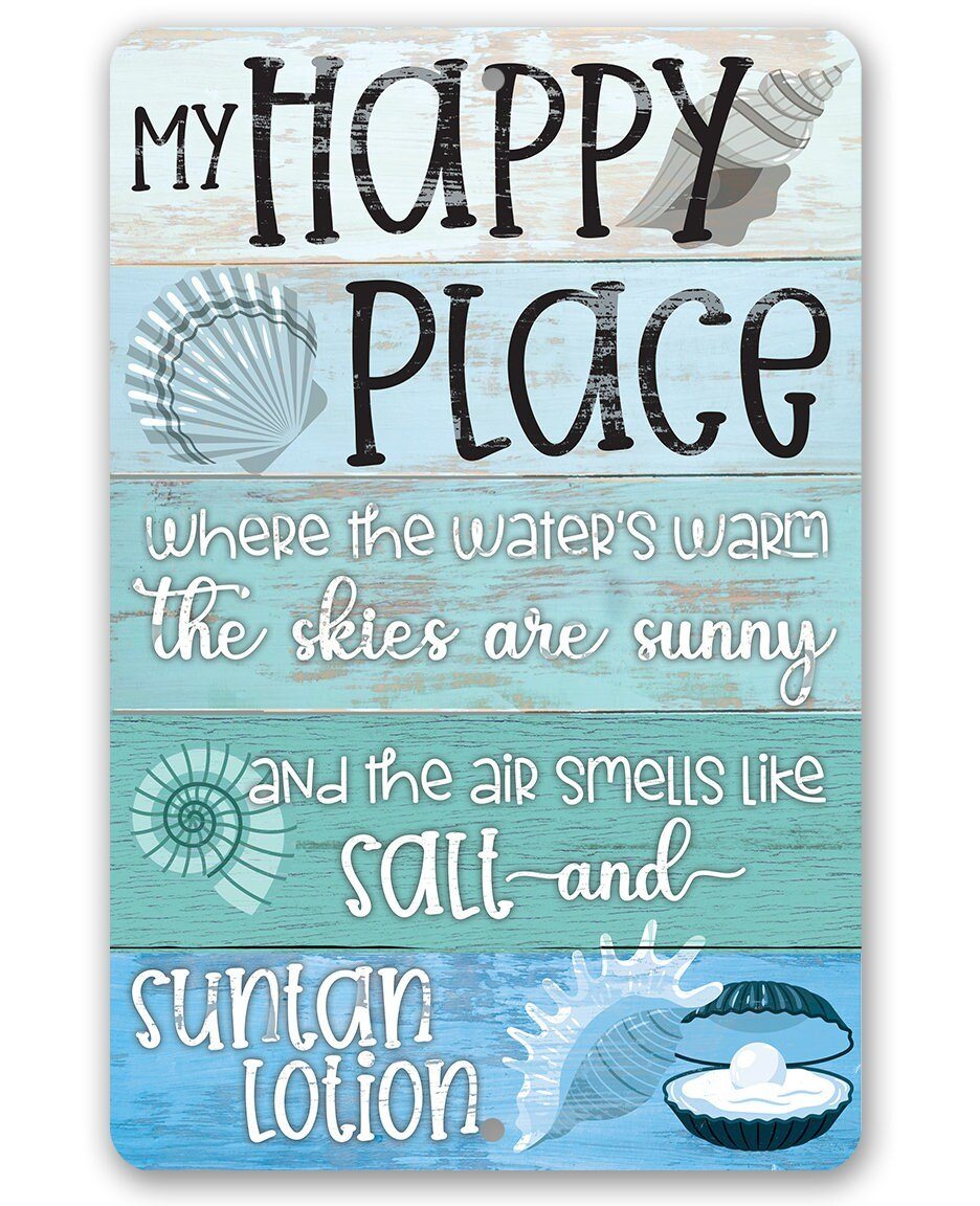 My Happy Place Beach - Metal Sign